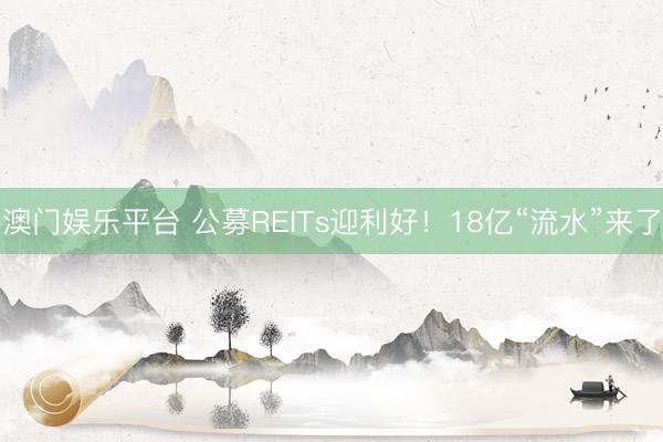 澳门娱乐平台 公募REITs迎利好！18亿“流水”来了