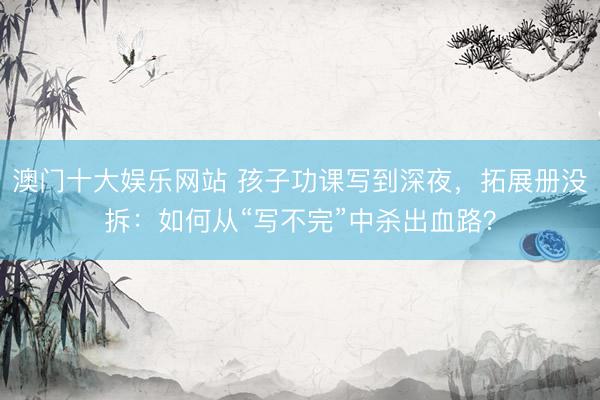 澳门十大娱乐网站 孩子功课写到深夜，拓展册没拆：如何从“写不完”中杀出血路？