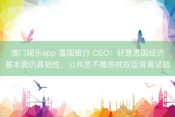 澳门娱乐app 富国银行 CEO：好意思国经济基本面仍具韧性，公共悲不雅热枕权臣背离试验